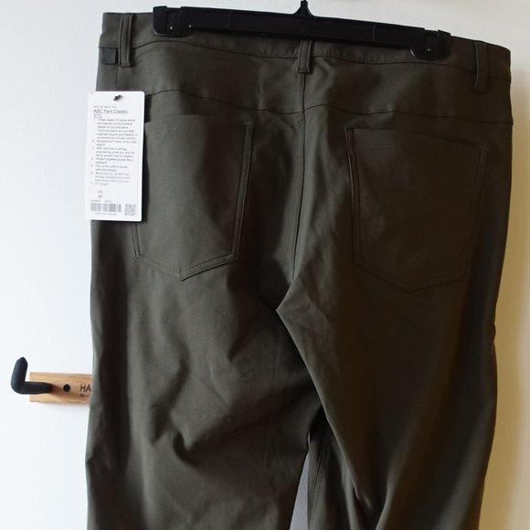 Lululemon Warpstreme ABC Pant Classic 37"L inseam Tall Size 34 Dark Olive - Picture 12 of 12